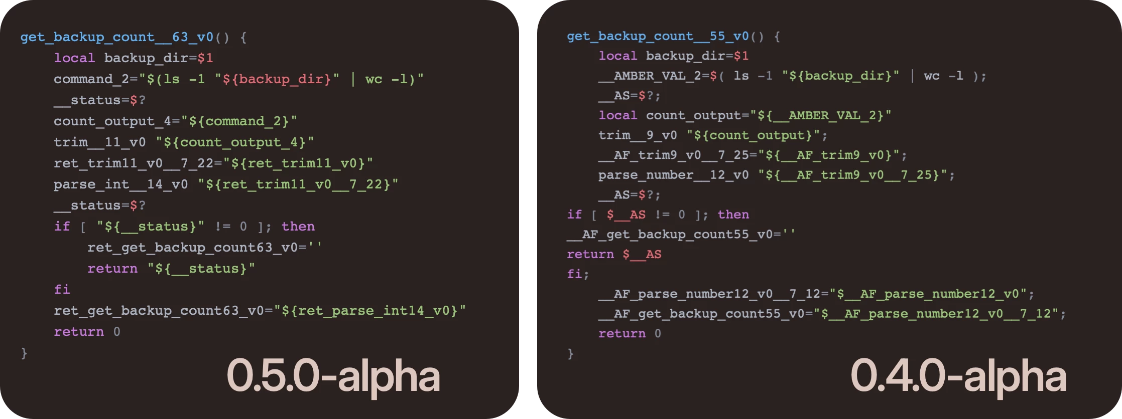 Bash output comparison